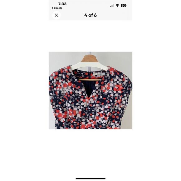 Boden Women’s Size 6 Polka Dot Shift Dress Multicolor Short Sleeve Zip Up - Picture 3 of 7
